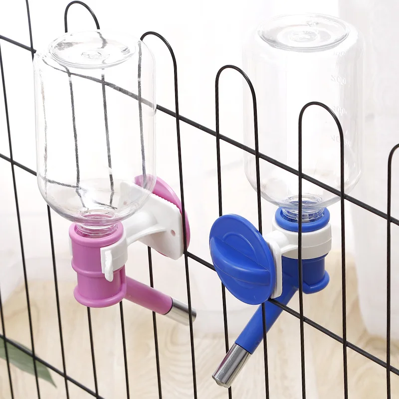 

Pet Dog Water Bottle Hanging Cage Drinking Machine For Small Animal Rabbit Puppy Kitty Lick Water Leak-Proof Nozzle Water Feeder