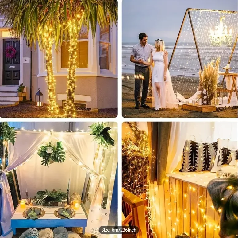 220V EU Plug 10M 100led Outdoor Christmas LED String Light Garlands Decoraction Fairy Lamp For Home Wedding Party Holiday Lights