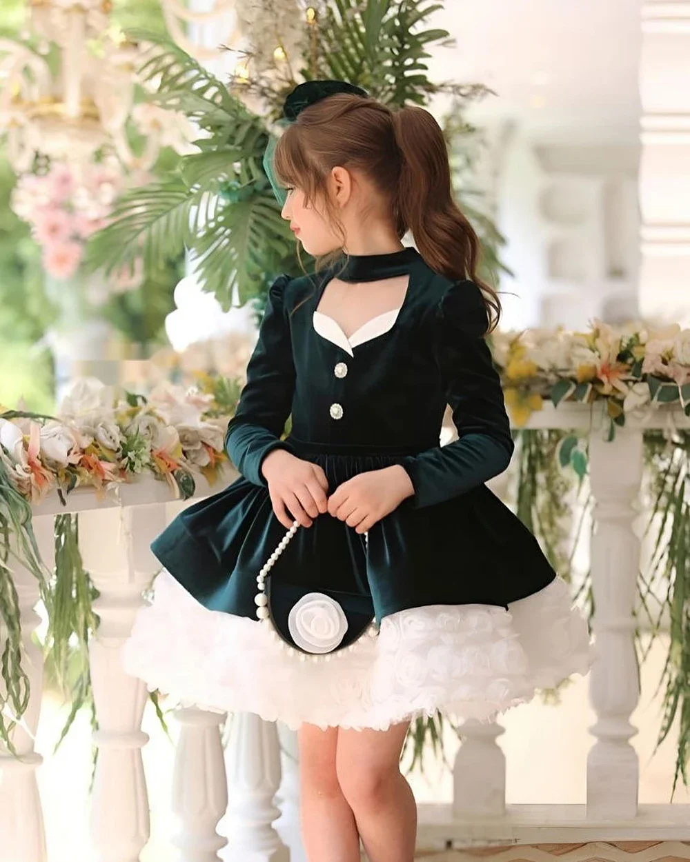 

Мини-платье с цветочным узором из органзы цвета слоновой кости для девочек, бальное платье на бретельках, детское платье принцессы для торжественных случаев по индивидуальному заказу