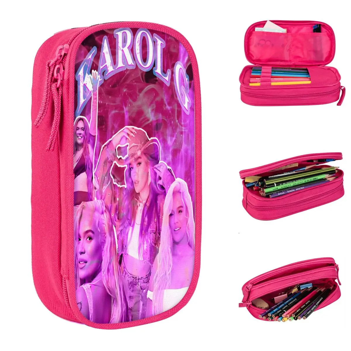 Karol G Season Pencil Cases New Hip Hop Reggaeton Music Pen Bags Girls Boys Big Capacity School Supplies Zipper Pencil Box