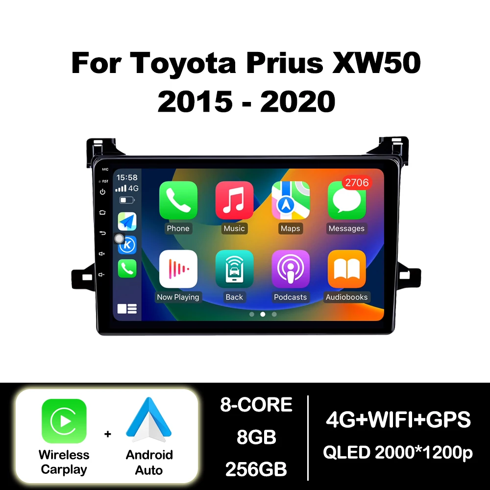 

Android Auto Car Radio Multimedia Player for Toyota Prius XW50 2015 - 2020 GPS Navigation DSP Stereo Wireless Carplay wifi