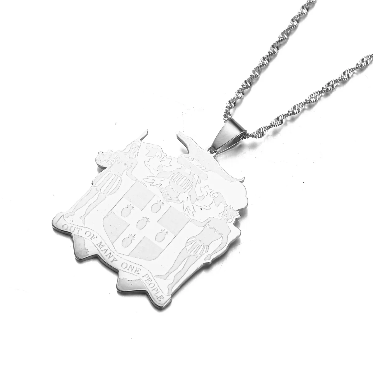 Map of Jamaica Pendant Necklaces for Women Girls Stainless Steel Jamaica Chain