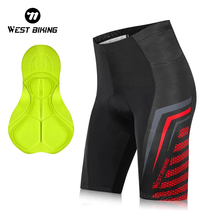 WEST BIKING ycling Shorts Summer Bicycle Shorts Anti-UV With Gel Padded Shockproof MTB Road Bike Men's Shorts Team Racing Pants