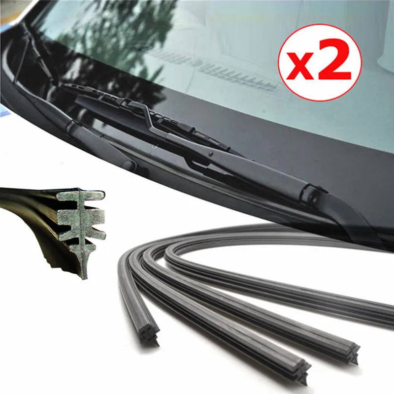 

2pcs 26" 6mm Rubber Car Wiper Blade Refill Strips Boneless Frameless Windscreen Windshield Repair Car Accessories Universal