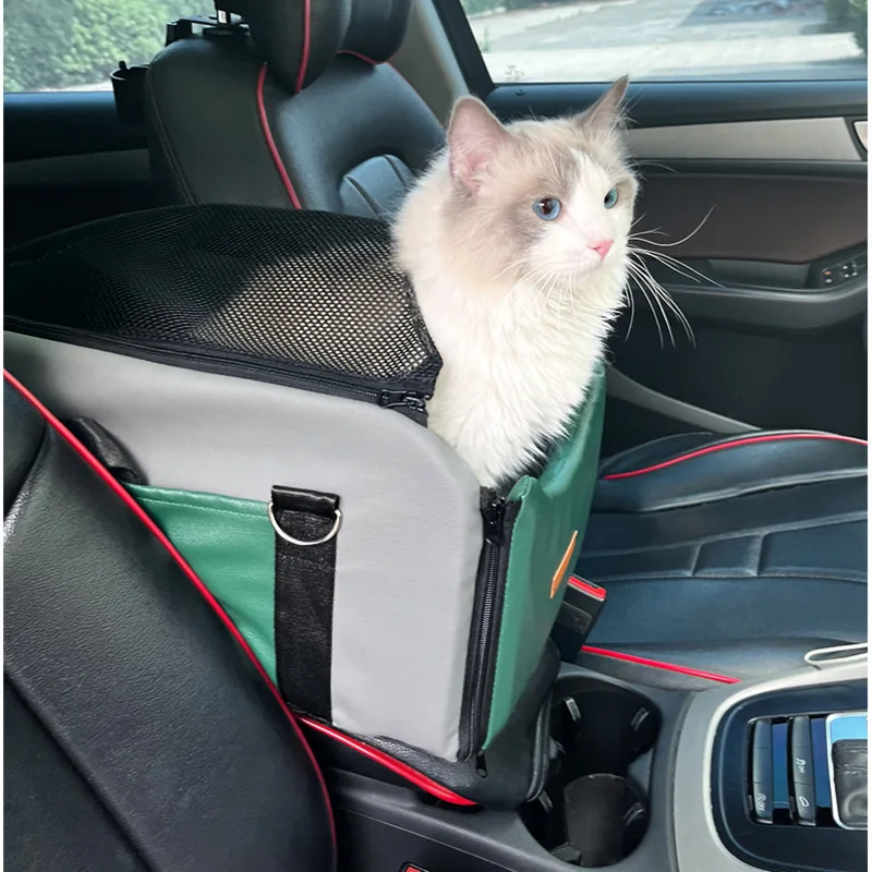 Convenient Travel Central Control Nest Car Armrest Box Safety Seat Comfortable Breathable Cat Basket Handheld Transport Bag