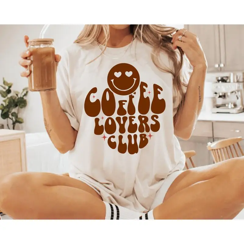 

Футболка для любителей кофе, клубная футболка с кофеином, забавная женская одежда Foodie для нее