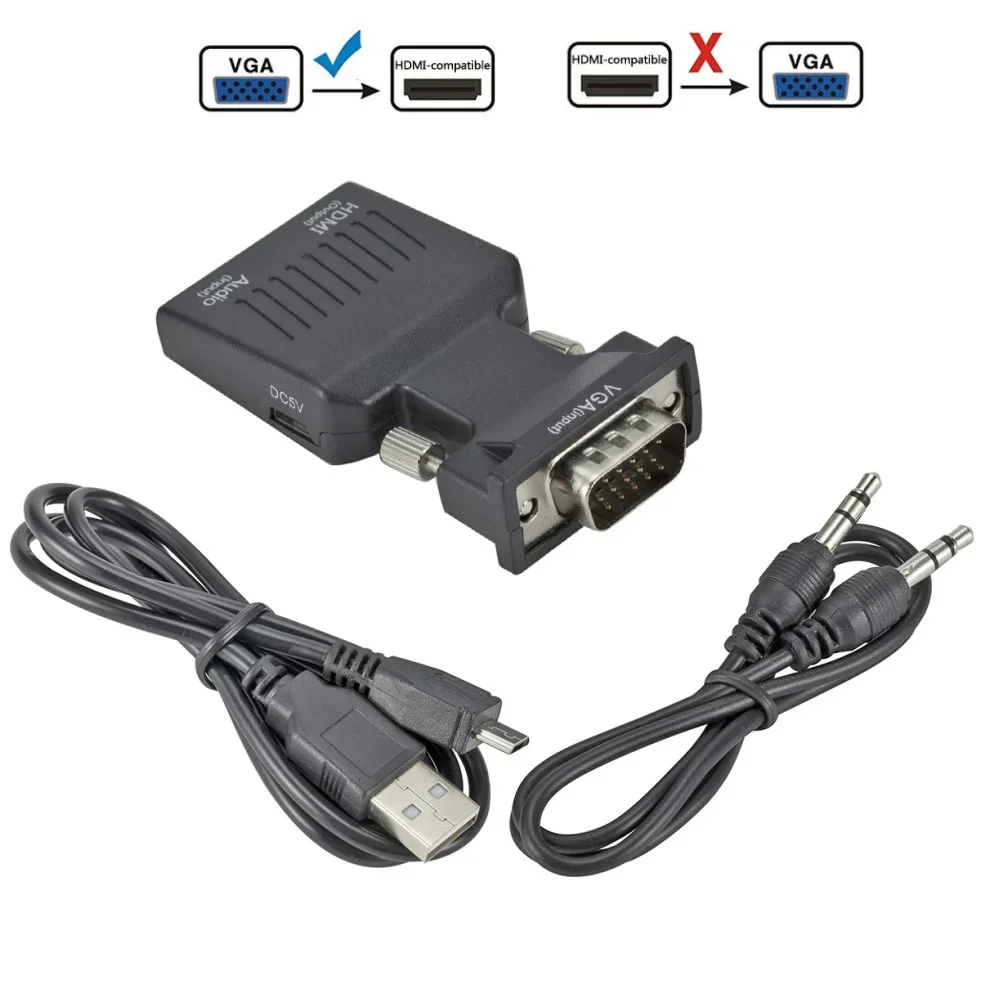 BGGQGG VGA zu HDMI-kompatibel Adapter Konverter 1080P HDMI zu VGA Adapter Für PC Laptop zu HDTV Projektor video Audio Konverter – Detail 9