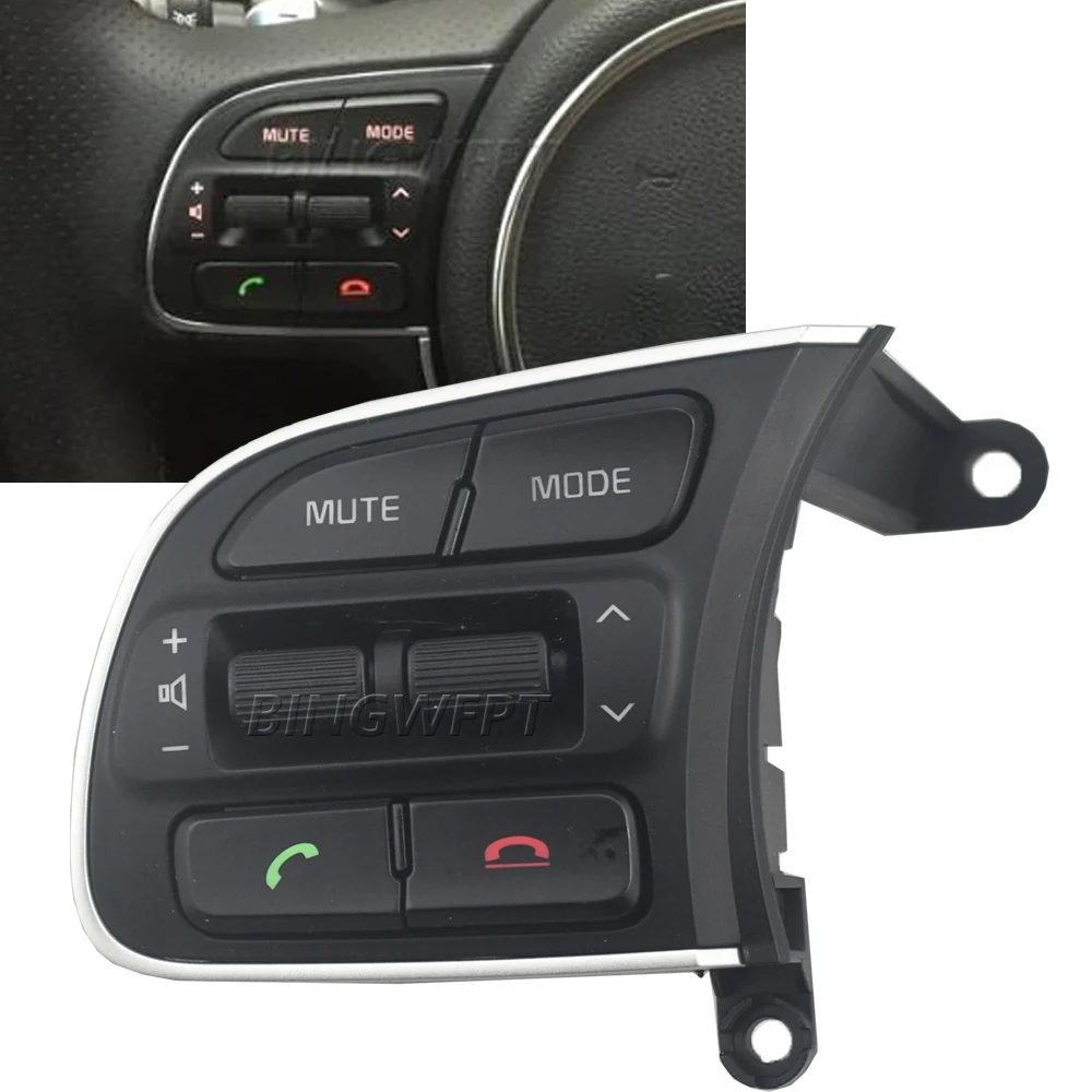 BINGWFPT Steering Wheel Audio Control Button Switch Left Side For Kia Sportage QL 2016 2017 2018 2019 Phone Buttons
