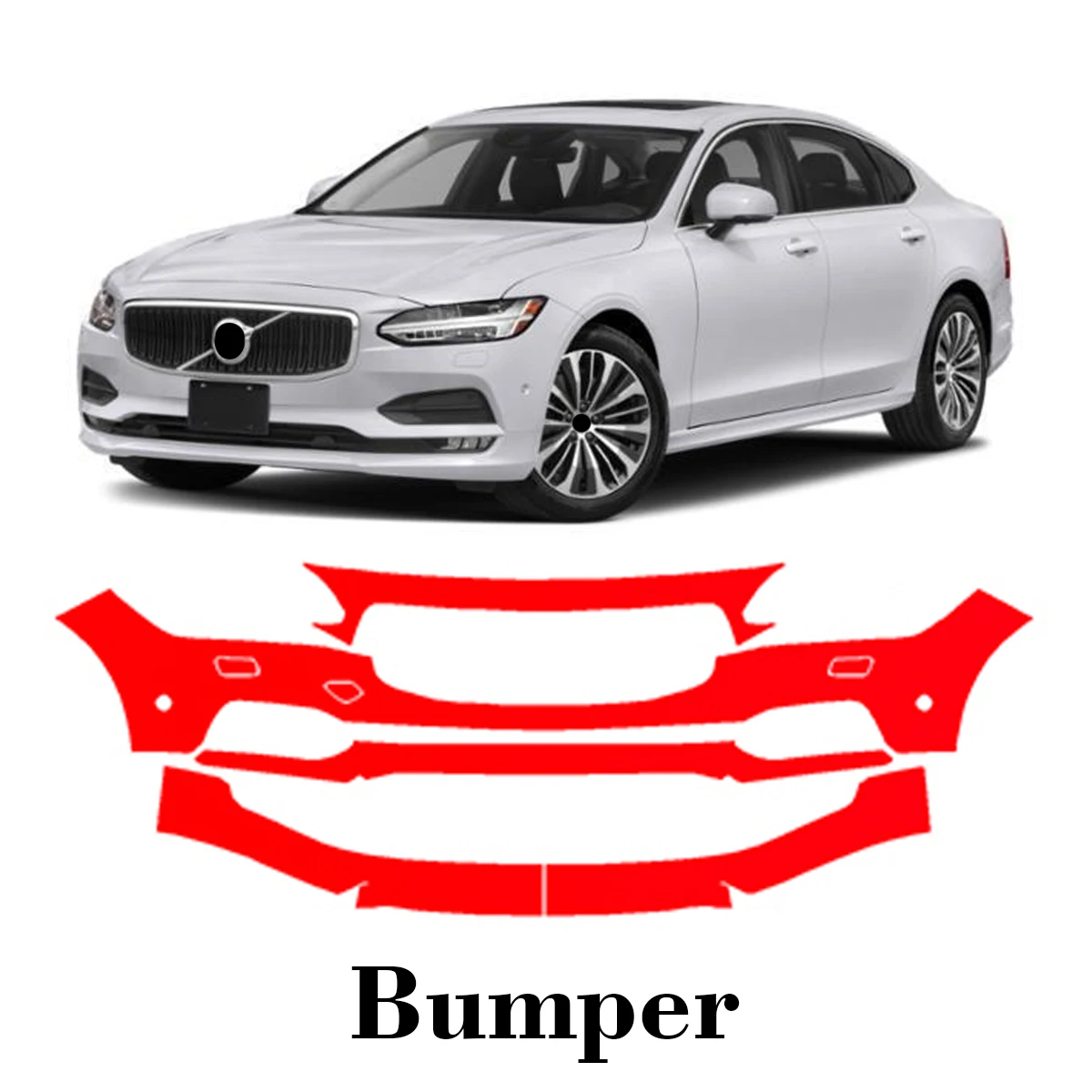 

Car Precut Paint Protection Film Front Bumper Anti-scratch Exterior TPU PPF For Volvo S90 Momentum 2017-2020