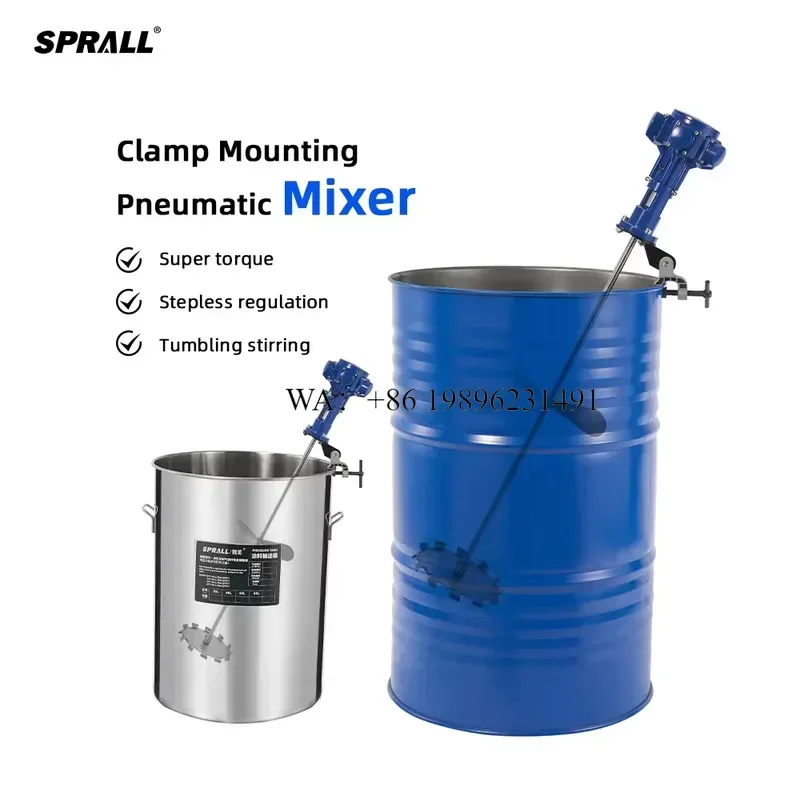 Wmwmnu for SPRALL Chemical 50 Gallon Clip On Pneumatic Agitator Glue Ink Paint Liquid Mixer