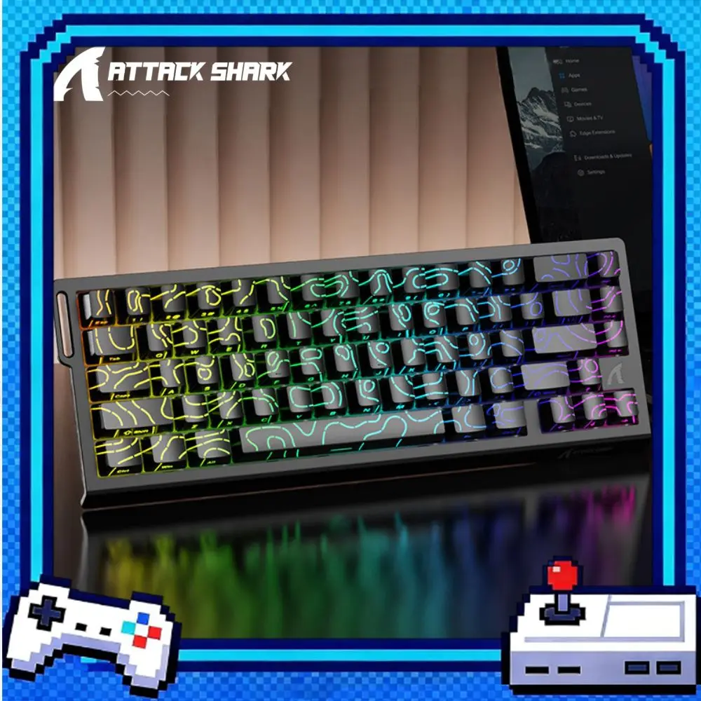 Attack Shark X68HE Magnetic Switch Keyboard Wired 8K 0.01mm RT Accuracy 0.125MS Low Latency VALORANT Gaming Mechanical Keyboard