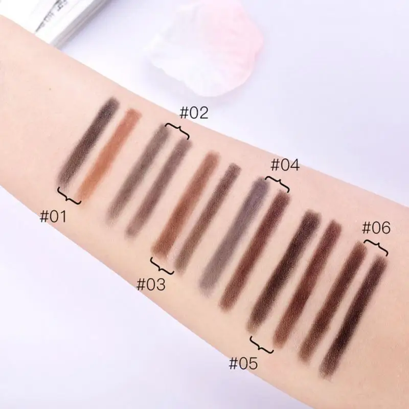Pó de sobrancelha de duas cores, à prova d'água, intensificadores de tinta, pigmento natrual, paleta de sombra de sobrancelha com pincel, maquiagem cosmética