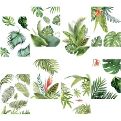 1 Set Tropical Leaf Wall Decals Tortoise Fern Leaves Window Clings Wall Decor Stickers PVC Vinyl Peel and Stick for Home Office
