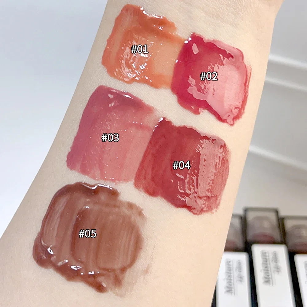 Water Light Nude Brown Lip Gloss Mirror Jelly Liquid Lipstick Lasting Moisturize Glossy Red Pink Lip Tint Makeup Korean Cosmetic