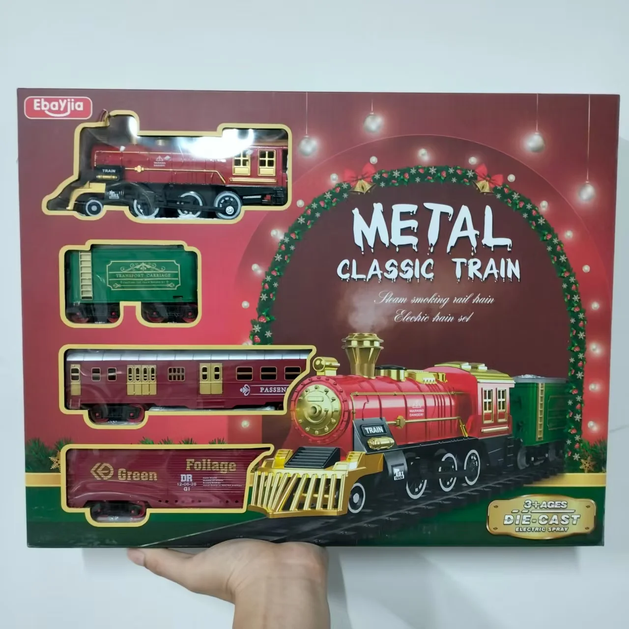 シミュレーションレトロ小型電車セット線路駐車場蒸気モデル高速鉄道子供用レールおもちゃ男の子の理想的なおもちゃクリスマス c