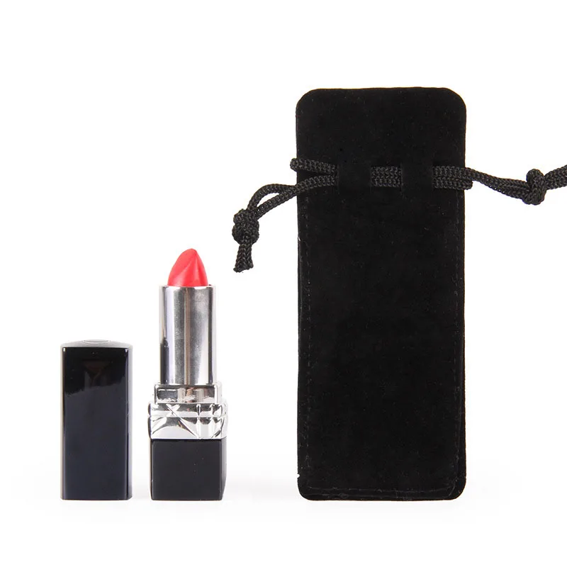 20pcs/lot Double Sided Drawstring Velvet Pouches For Pen Lipstick Bag Birthday Party Gift Packaging Bags Custom Logo Print