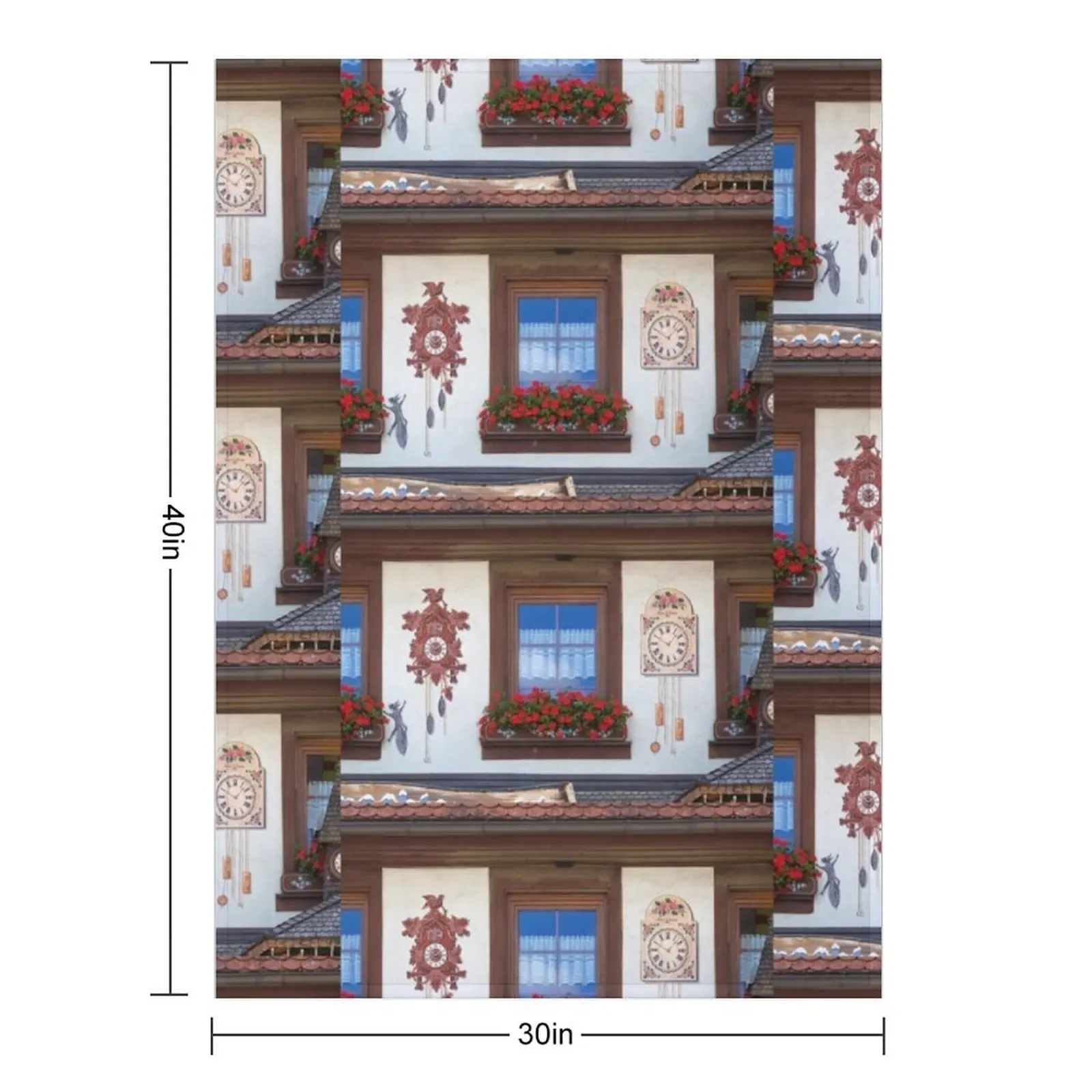 Window and Cuckoo Clocks Throw Blanket Soft Beds Decoratives Heavy Bed Soft For Decorative Sofa Blankets