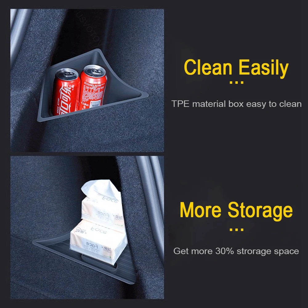 2024 2025 テスラモデル 3 ハイランドリアトランクオーガナイザーサイド収納ボックスブーツマットビン TPE 植毛蓋カバーカーアクセサリー