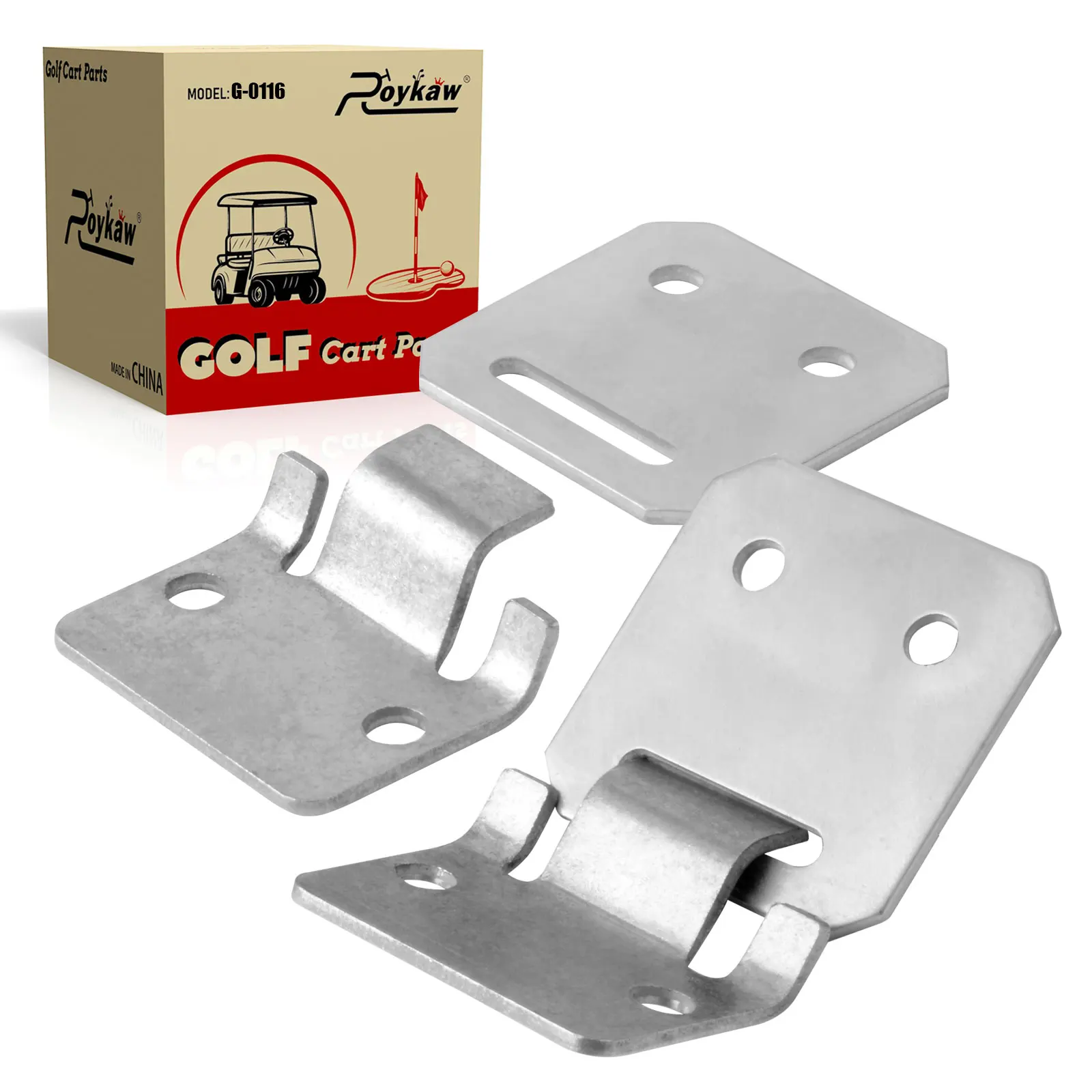 Roykaw Golf Cart Club Car DS Seat Hinge Plate Male & Female Kit for Club Car DS 1979-up, Replaces OEM # 1012412, 1011652