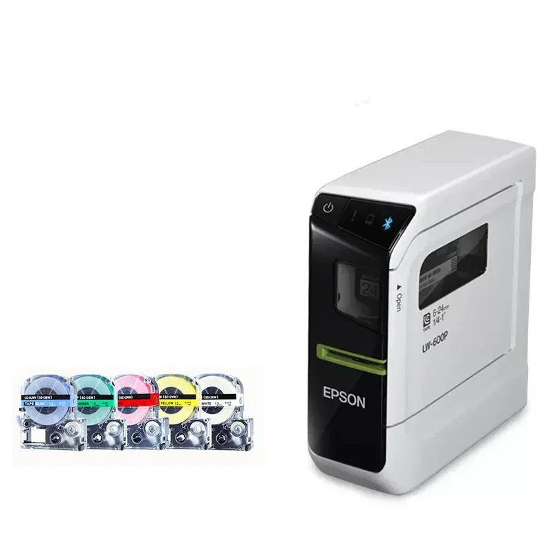 Diskon Besar 2025 EPSON Asli LW-600P Printer Termal Label Portabel Stiker Tahan Air Kantor Rumah USB Bluetooth 6/9/12/18/24 MM