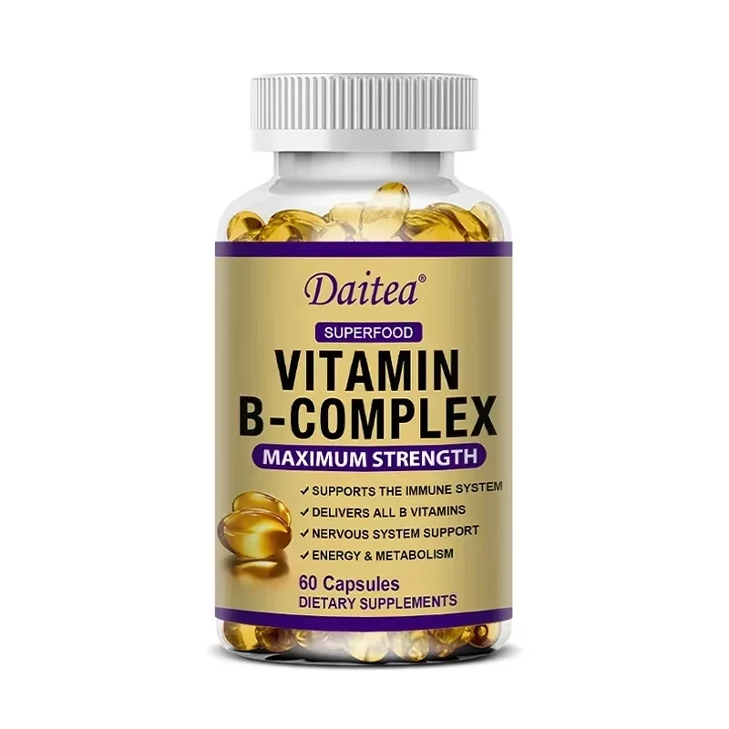 

Vitamin B-Complex Supplement B12 B1 B2 B3 B5 B6 B9 Biotin, Nervous System, Metabolism, Immune and Energy Support, Super Diet