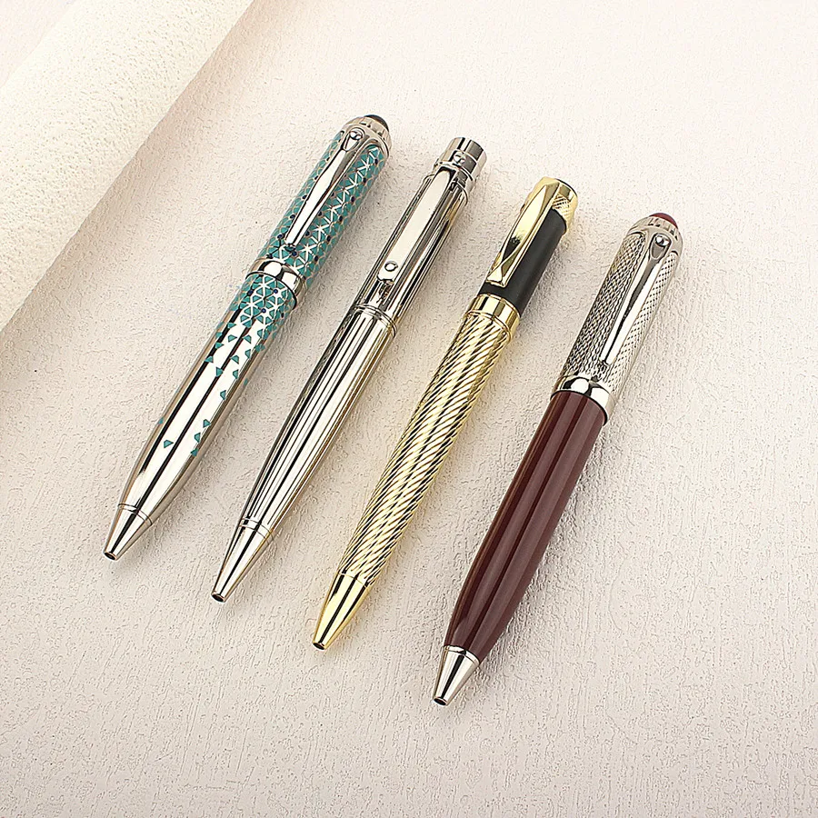 Metal Ballpoint Pen High Quality Dual Color Electroplating 0.7MM Nib Stationery Office School Supplies Roller Ballpoint Pen