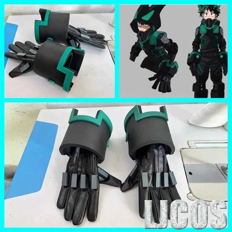 

Anime Akademia Izuku Midoriya Deku Cosplay Armor Gloves Green Black Gloves Costume Accessories Props ﻿Halloween Party Carnival