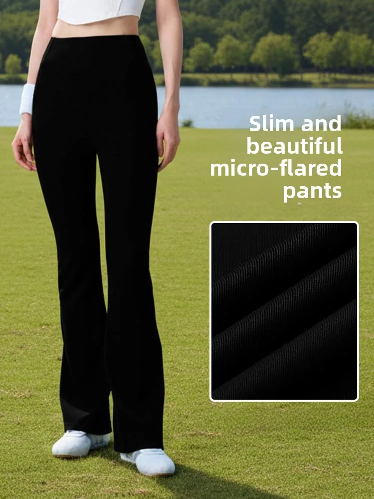 

High Waist Yoga Pants Women's Fitn Trousers Spring 2026 Bell Bot Sports Bot Soft Comfortable Tight Fit Striped