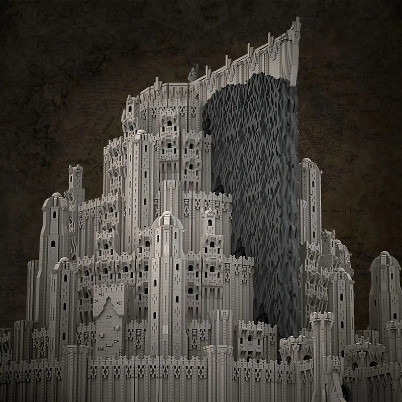 MOC Building Blocks The Seven Rings Part A Famous Guard Tower Stone City Super Large Customized Bricks Xmas Toys Gifts 99538PCS