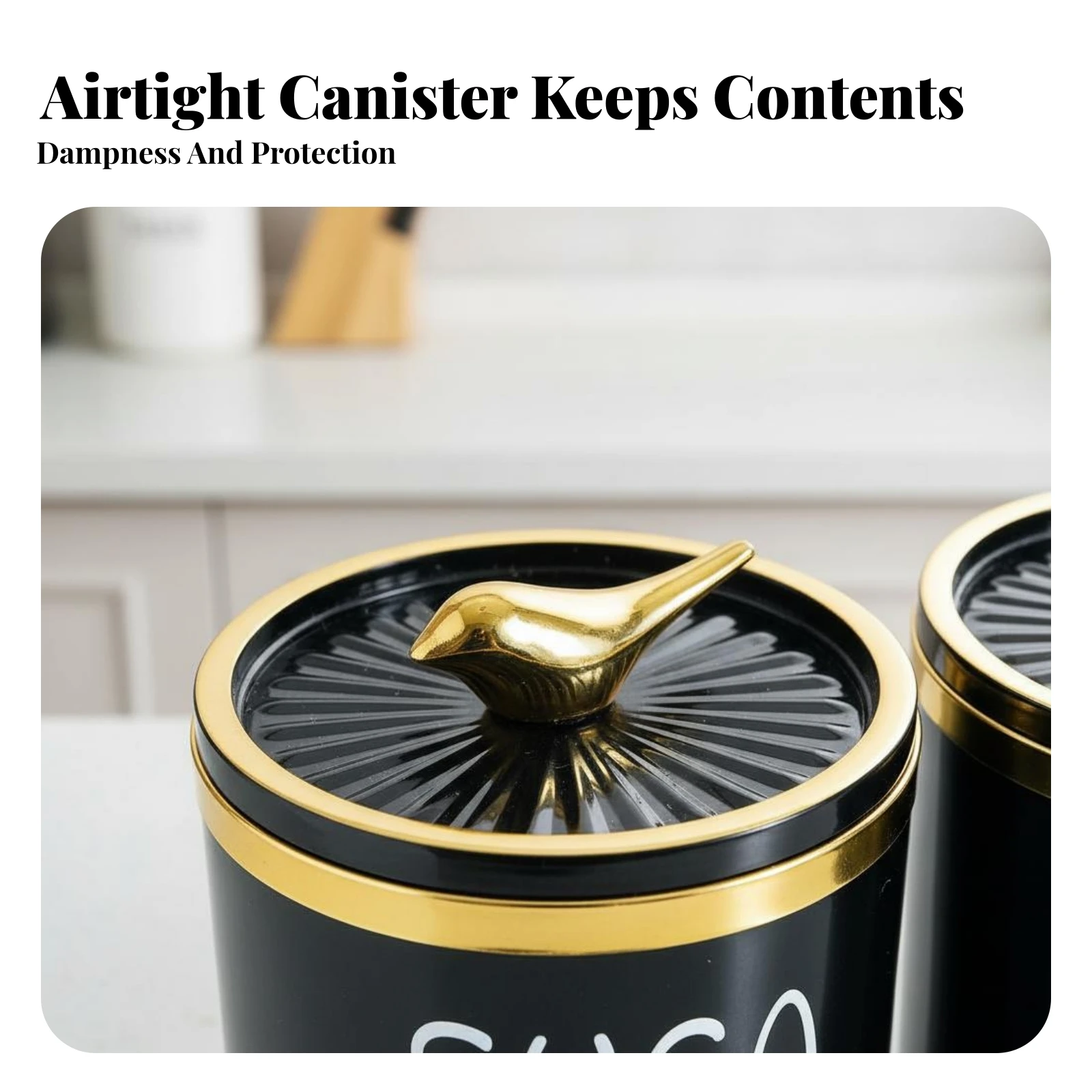 Airtight Food Container Moisture-Resistant Pantry Storage Container Coffee Tea Sweetener Canister Versatile Use Decorative