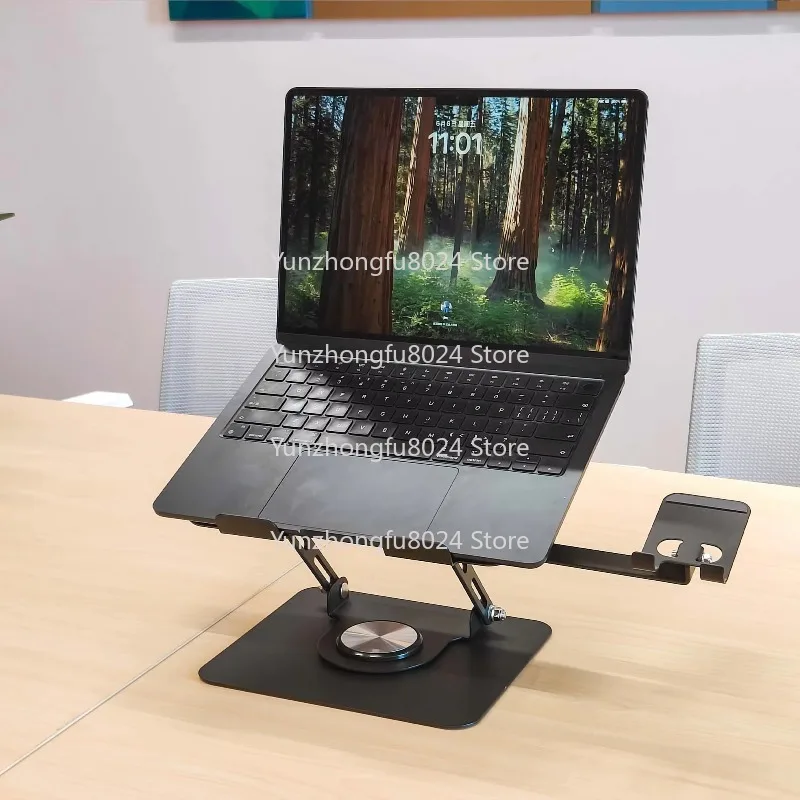 

Новая подставка для ноутбука с подставкой для телефона, портативная подставка для ноутбука из углеродистой стали с регулируемой высотой и USB-портом