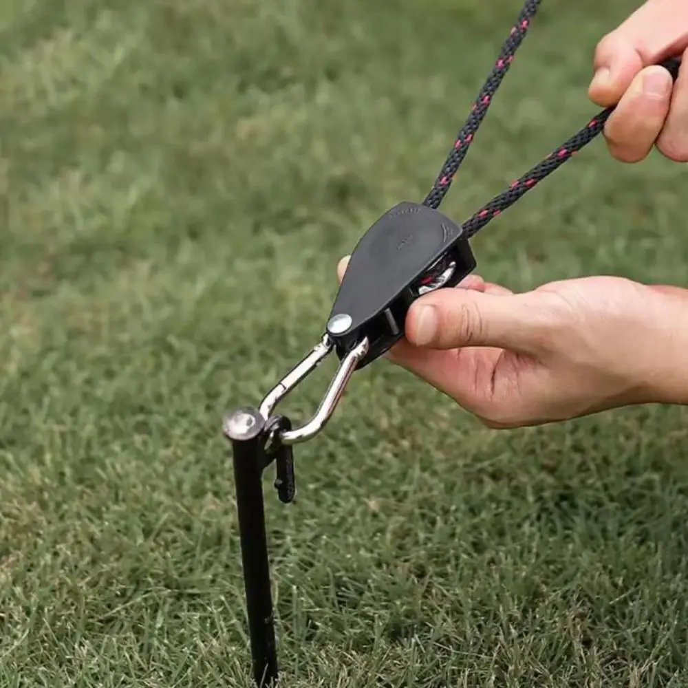 4mm*2m Camping Tent Tie Down Rope Multicolors Reflective Tightener Fastening Pulley Ratchet Hangers Awning Wind Rope Hook