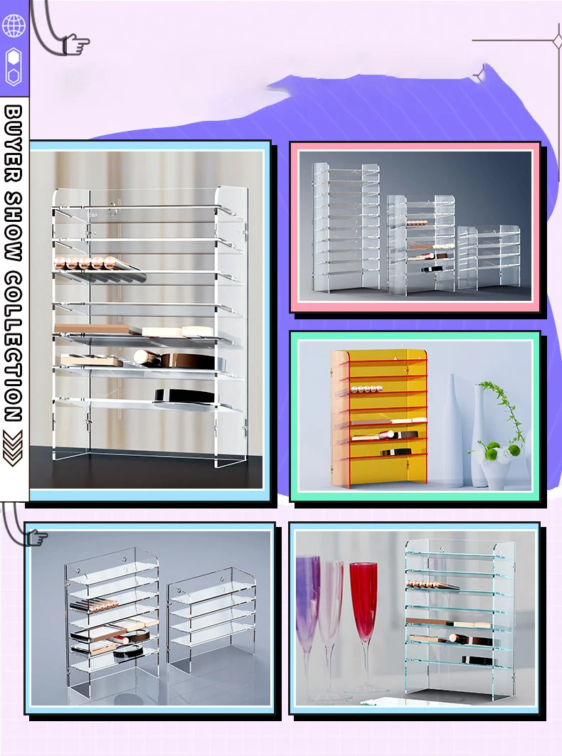 5/8/11Layer Acrylic Makeup Storage Rack Bathroom Organizer Display Shelf  for Lipstick Nail Polish Eyebrow Pencil Eyeshadow Tray