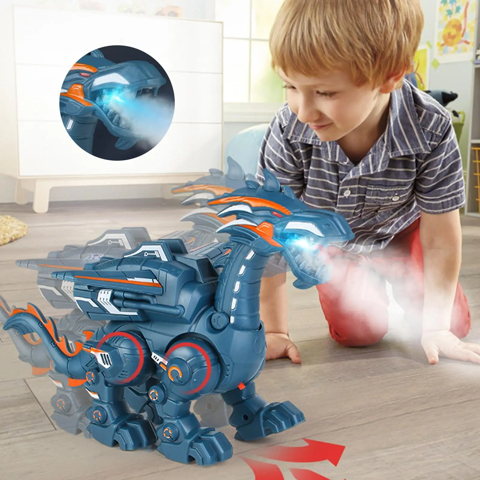 Jouets de dinosaure Robot, jouet de dinosaure à pulvérisation d'eau pour garçons et filles de 3 à 12 ans, fête d'anniversaire à la maison