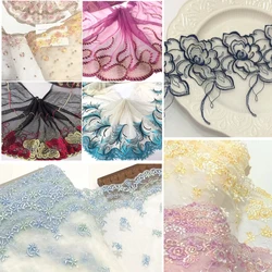 14-15Yards Wholesale of Colorful Mesh Embroidery Lace Trim, DIY Needlework, Sewing Doll Dress, Clothing Material , 4-20cm,213