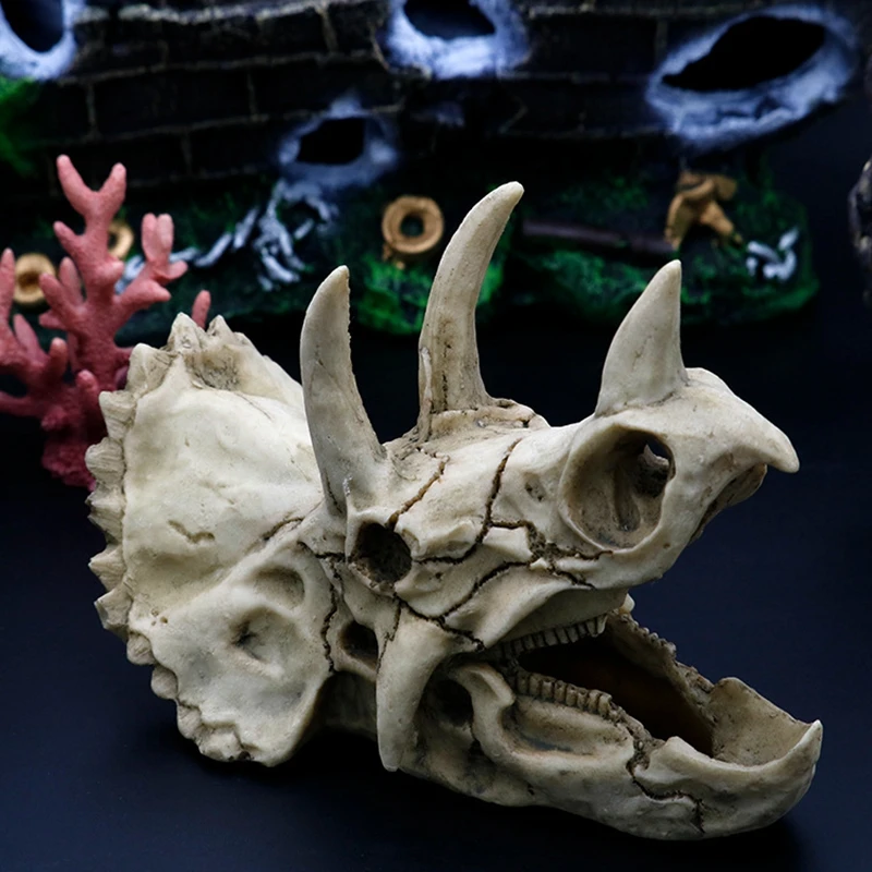 Animals Skull Fish Tank Fossil Dinosaur Ornaments Aquarium Rhinoceros Bone Decoration Fishbowl Crocodile Jellyfish Carp Turtle