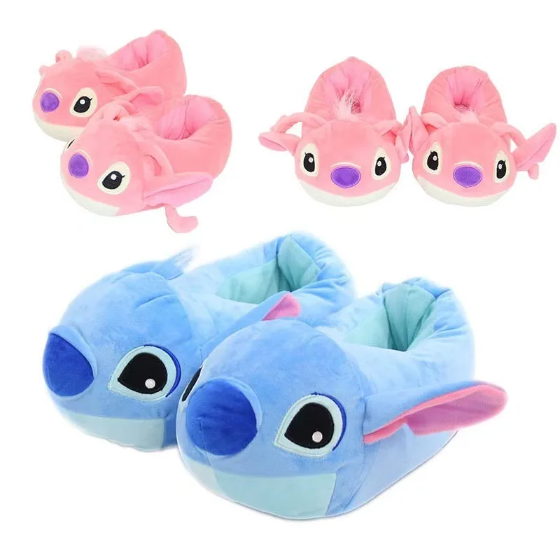 

Cute Stitch Cotton Shoes Cartoon Angel Soft Comfortable Autumn Winter Warm Fully Wrapped Plush Household Slippers Holiday Gifts