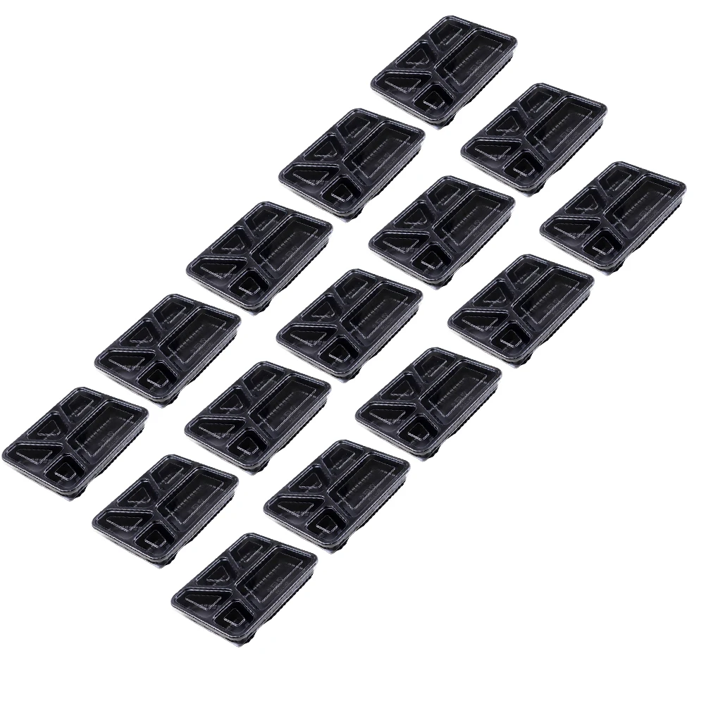 

15 Pcs 5 Compartment Food Containers Meal Prep Boxes Microwave Oven Safe Stackable Leak Proof Disposable for Party Salad Dessert
