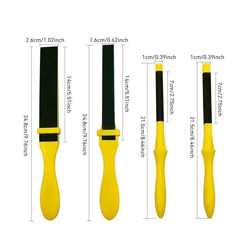 4 قطعة مجموعة عصا الصنفرة حامل ورق الصنفرة المربع المستدير المسطح للمجوهرات المعدنية أدوات تلميع الخشب والطحن والإصلاح