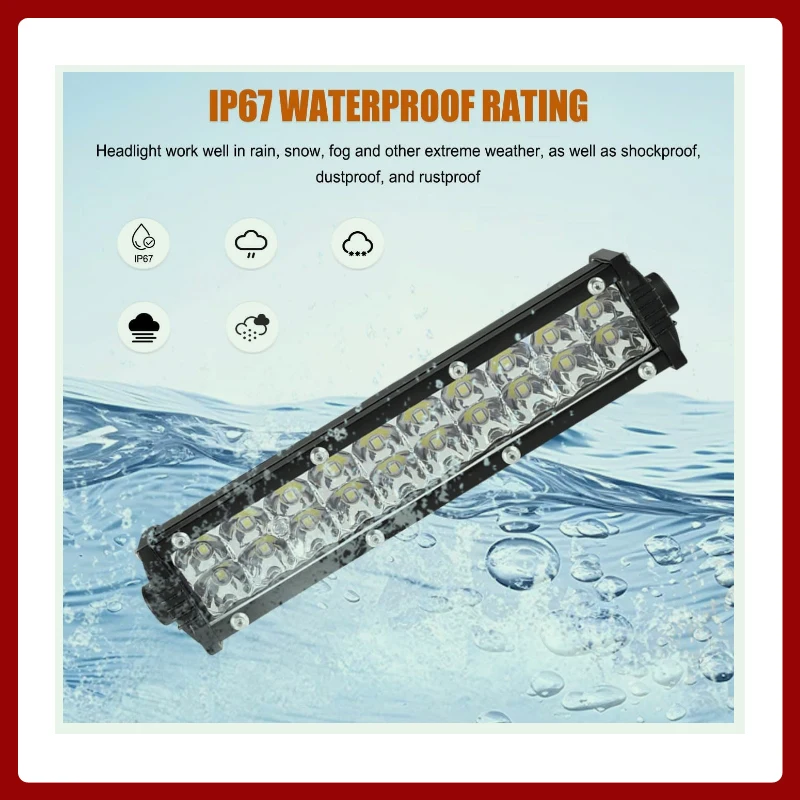 Motorcycle LED Light Bar &ON-Off Switch Headlight Kit for CRF110 CRF250F KLX110 TTR110 TTR110E RM85YZF450 60W Motocross LEDLight