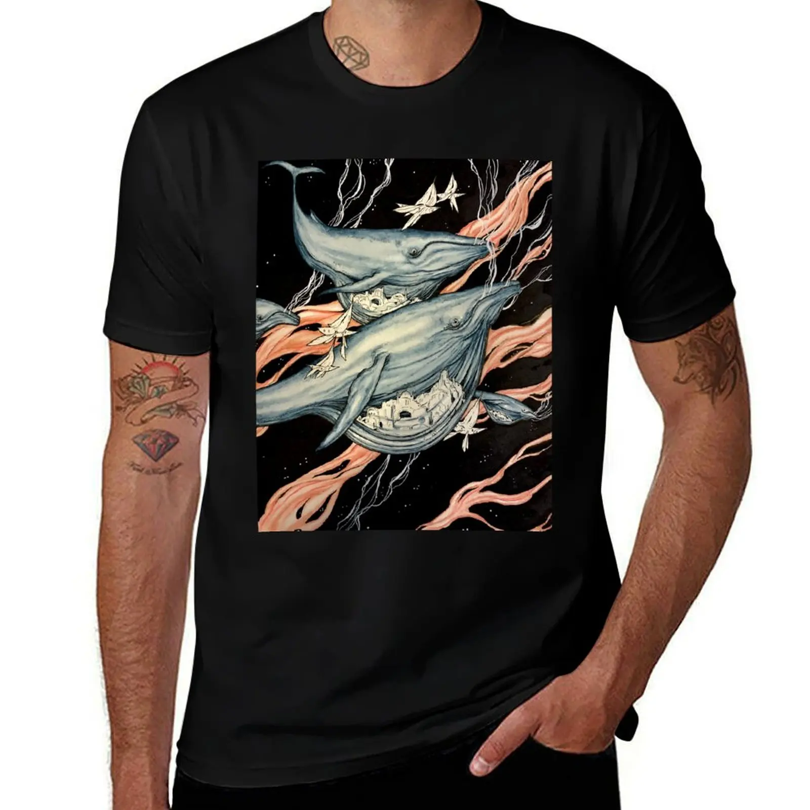 

space whales T-Shirt cotton t shirts high quality man t shirt luxury T-Shirt