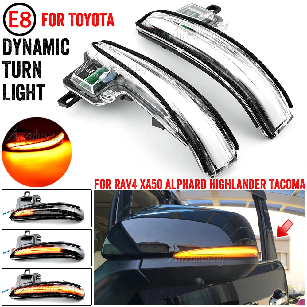2PCS LED Side Mirror Dynamic Turn Signal Lights Lamp Fit for Toyota RAV4 XA50 2019 2020 Fit for Toyota Highlander XU70 2020 - view 3