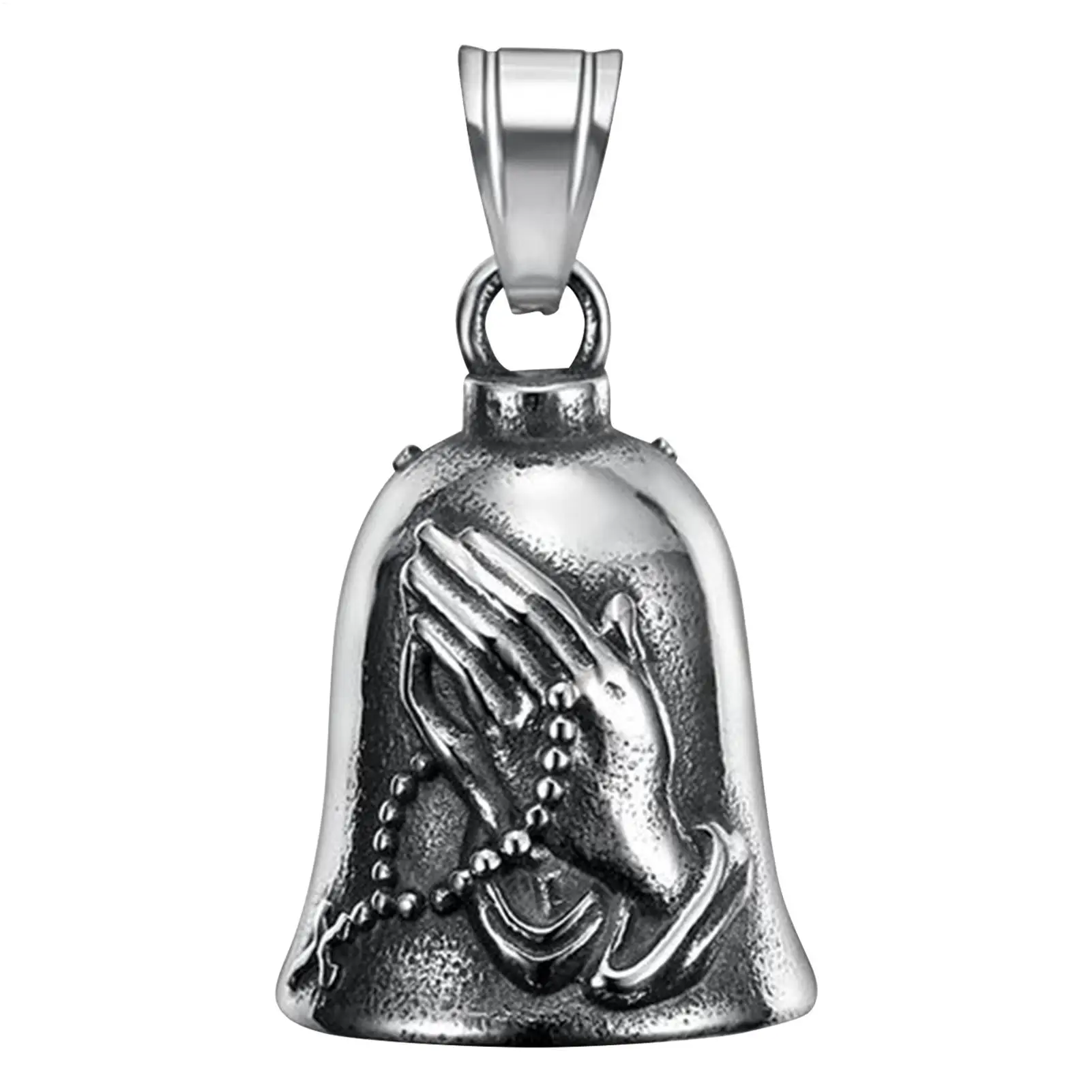 Motorcycle Vintage Praying Hands bell key chain for good luck prayer hand bell luckyriding bell