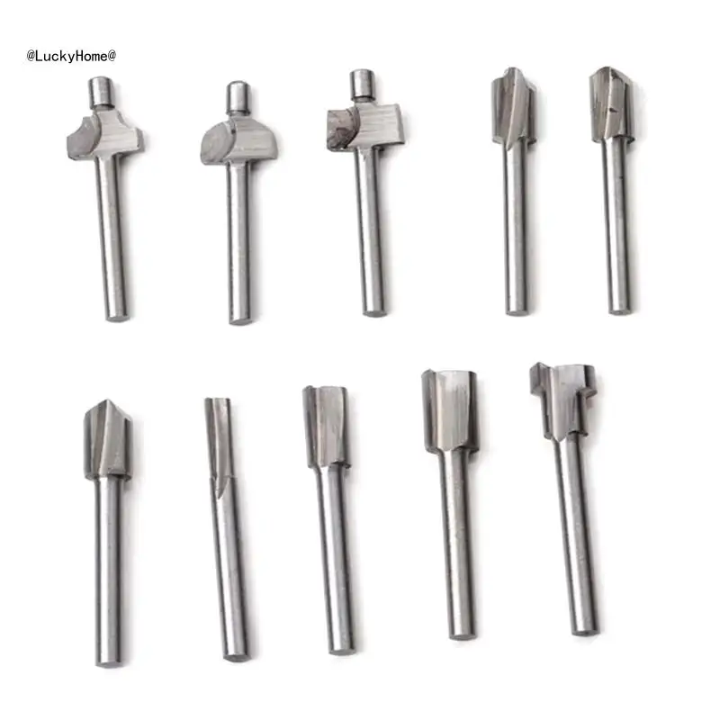 10 Chiếc Máy Phay Gỗ Bộ Router Bits Dụng Cụ Xoay Cho Gia Đình DIY Sử Dụng 11UA