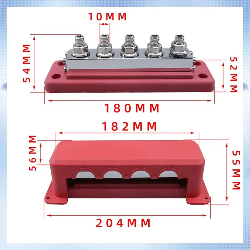 

B07A-M10 Power Distribution Block 600A Electrical Terminal Block 24V Buss Bar 600A Electrical Red