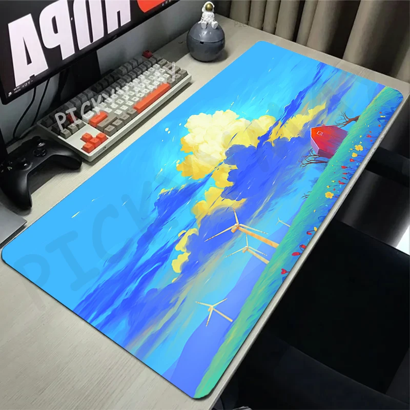 

Landscape 80x30cm XXL Lock Edge Mousepads Large Gaming Mousepad Keyboard Mats Mouse Mat Beast Desk Pad For Gift Mouse Pads