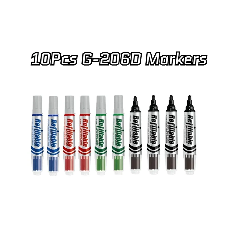 Gxin G-206D 10 Pcs Löschbaren Whiteboard Marker, Freies Verschiffen, Austauschbare Refill, Faser Spitze, wasser-Tinte auf wasserbasis, Schule MeetingSupplies