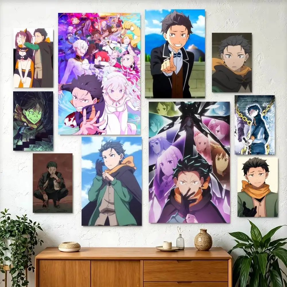 Anime Re Zero-O Natsuki Subaru Poster Perfect Space Sticker Self Adhesive for Office Home Theater Wall Art Decor Fancy Gift