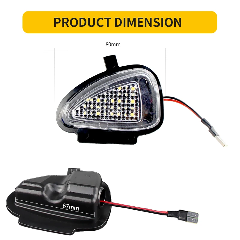 2X LED Under Mirror Light Puddle Lamp for VW Golf 6 Limousine 09-14 Cabriolet 11-14 Variant 09-12 Touran Typ 1T3 10-14 6R0945291