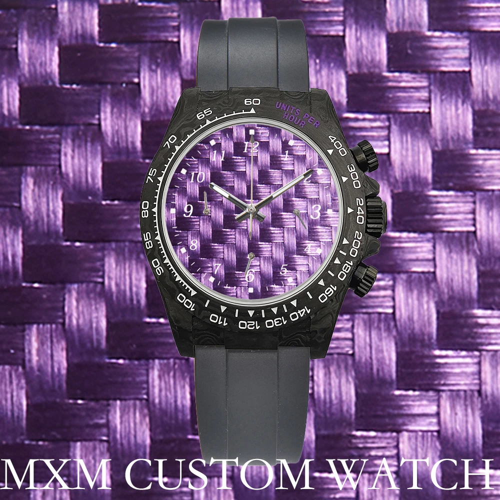 carbon fiber VK63 watch Luxury 38mm Chronograph Business Watch Men's VK63 Sport customized Sapphire Glass watch for men ﻿